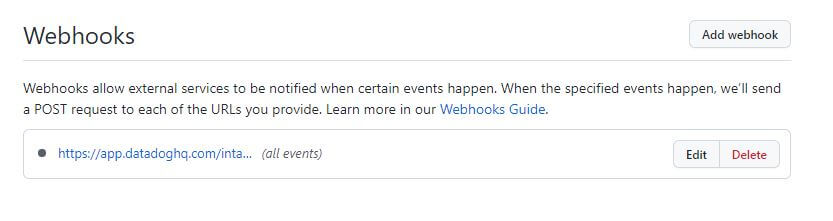 Datadog GitHub Webhook