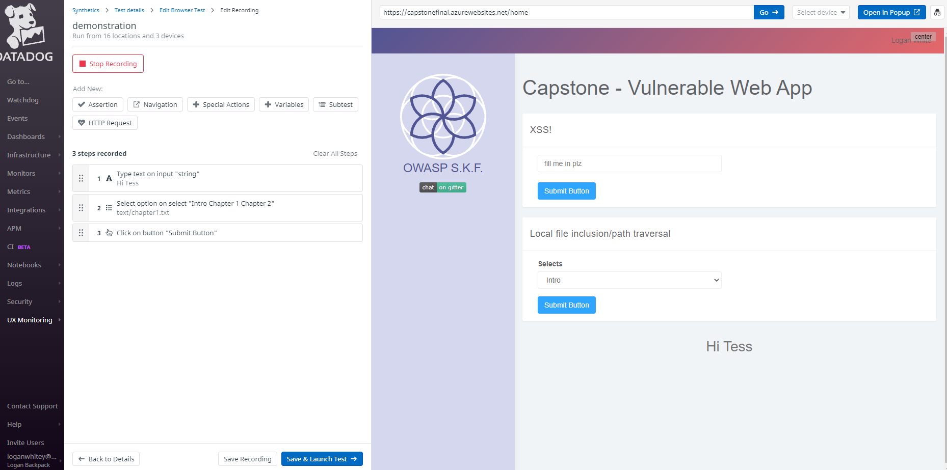 Datadog UX Testing