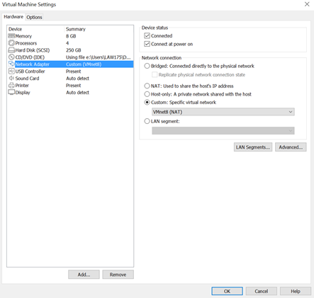 Figure 3, VM Settings